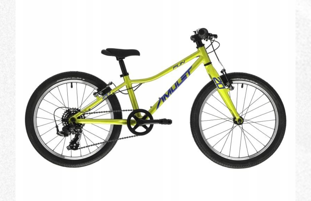 Rower dziecięcy mtb alu 20 Amulet Fun superlekki 2025 żółty złożony