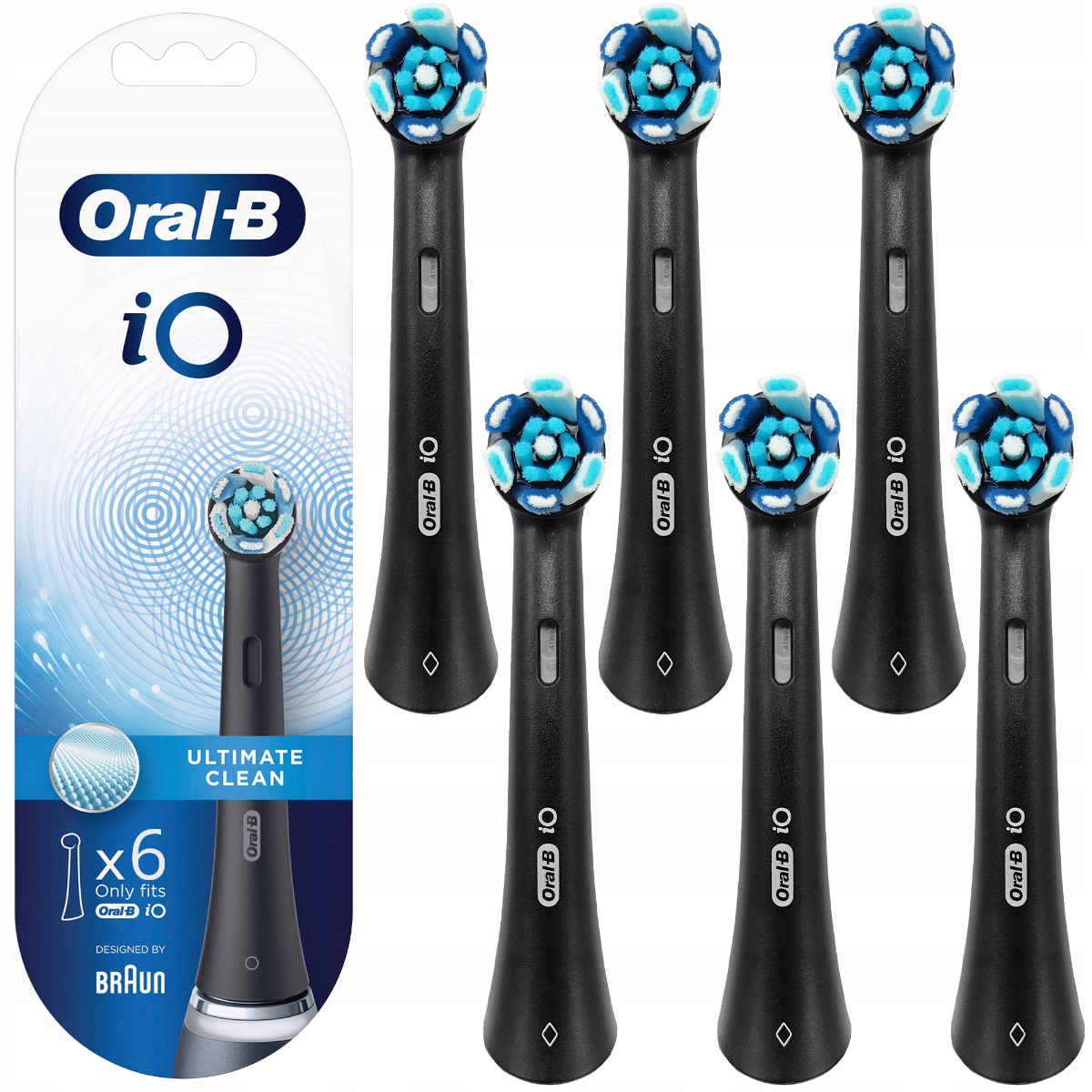 6x Oryginalna Końcówka Oral-b iO Black Ultimate Clean Czarna Do Szczoteczki
