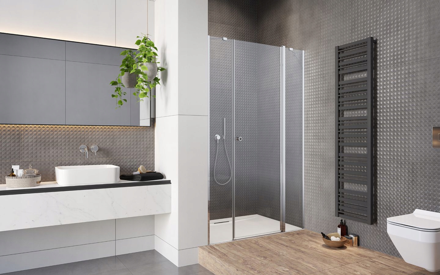 Drzwi prysznicowe RADAWAY Eos DWJS 140x195 PRAWE Marka Radaway