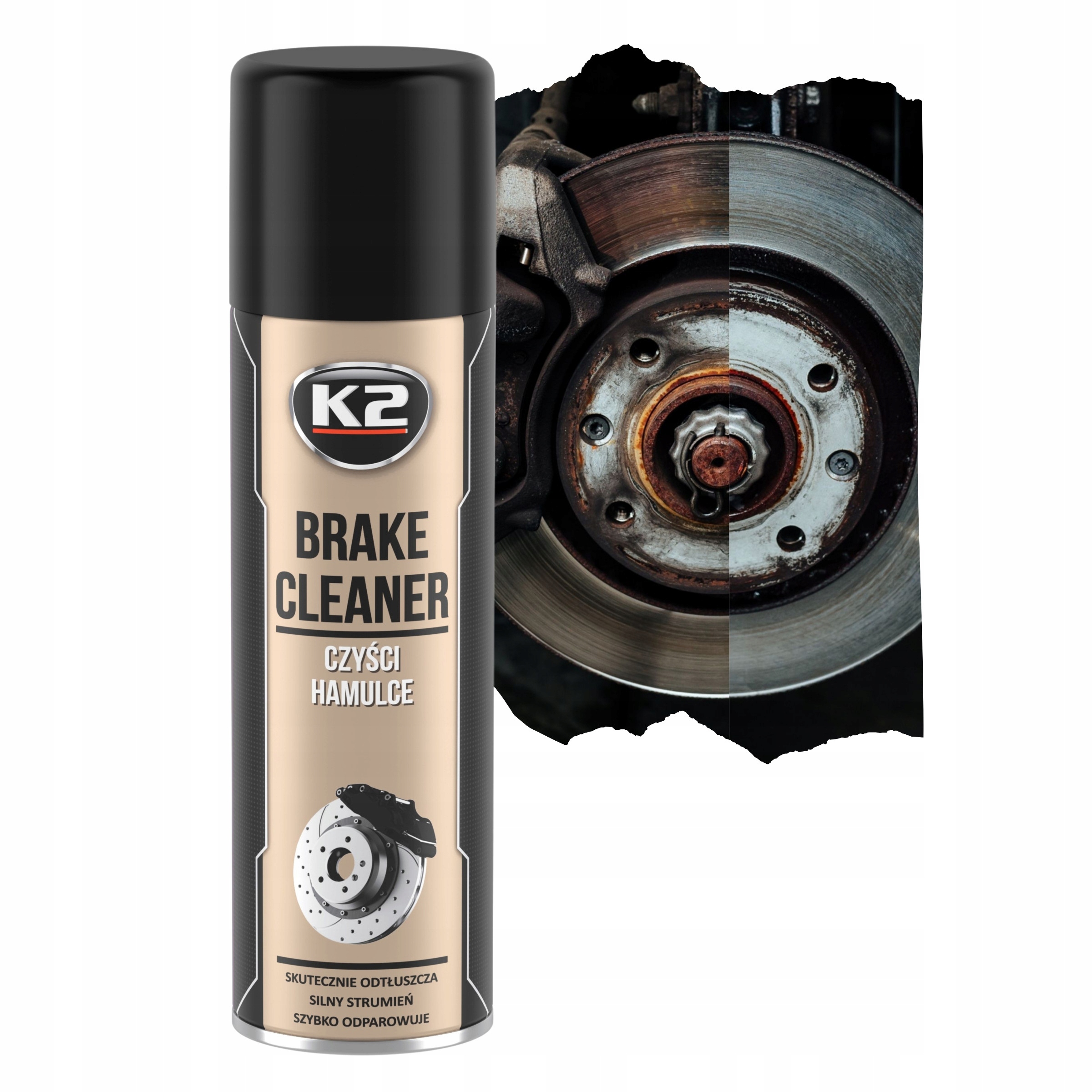 Spray K2 Brake Cleaner 500ML Czyści Odtłuszcza Tarcze Hamulce Sprzęgła W104