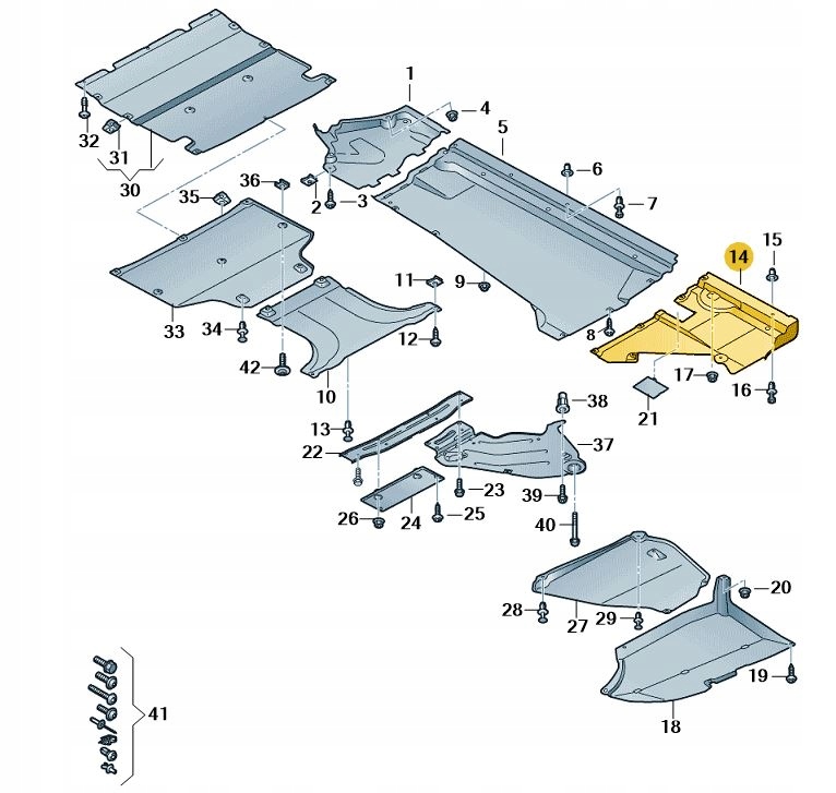 OSŁONA PODŁOGI DOLNA TYŁ PRAWA AUDI Q5 17-- Producent części Audi OE