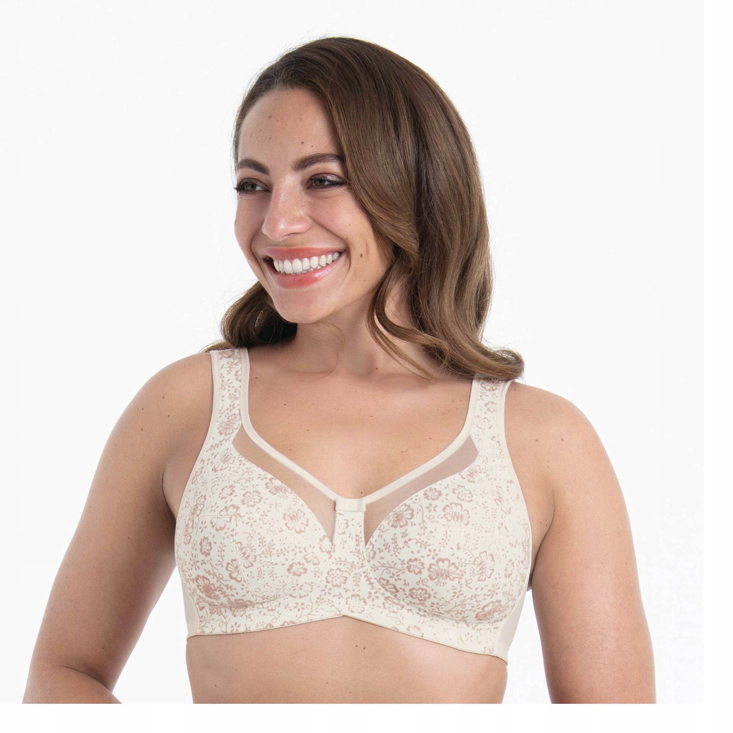 Clara 100G hladká bavlněná podprsenka ecru měkká Anita 5873 bez kostic