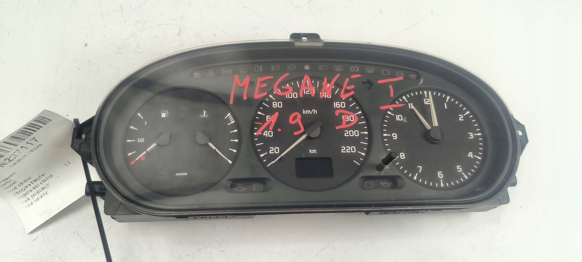 dials clock RENAULT MEGANE and 1.9D
