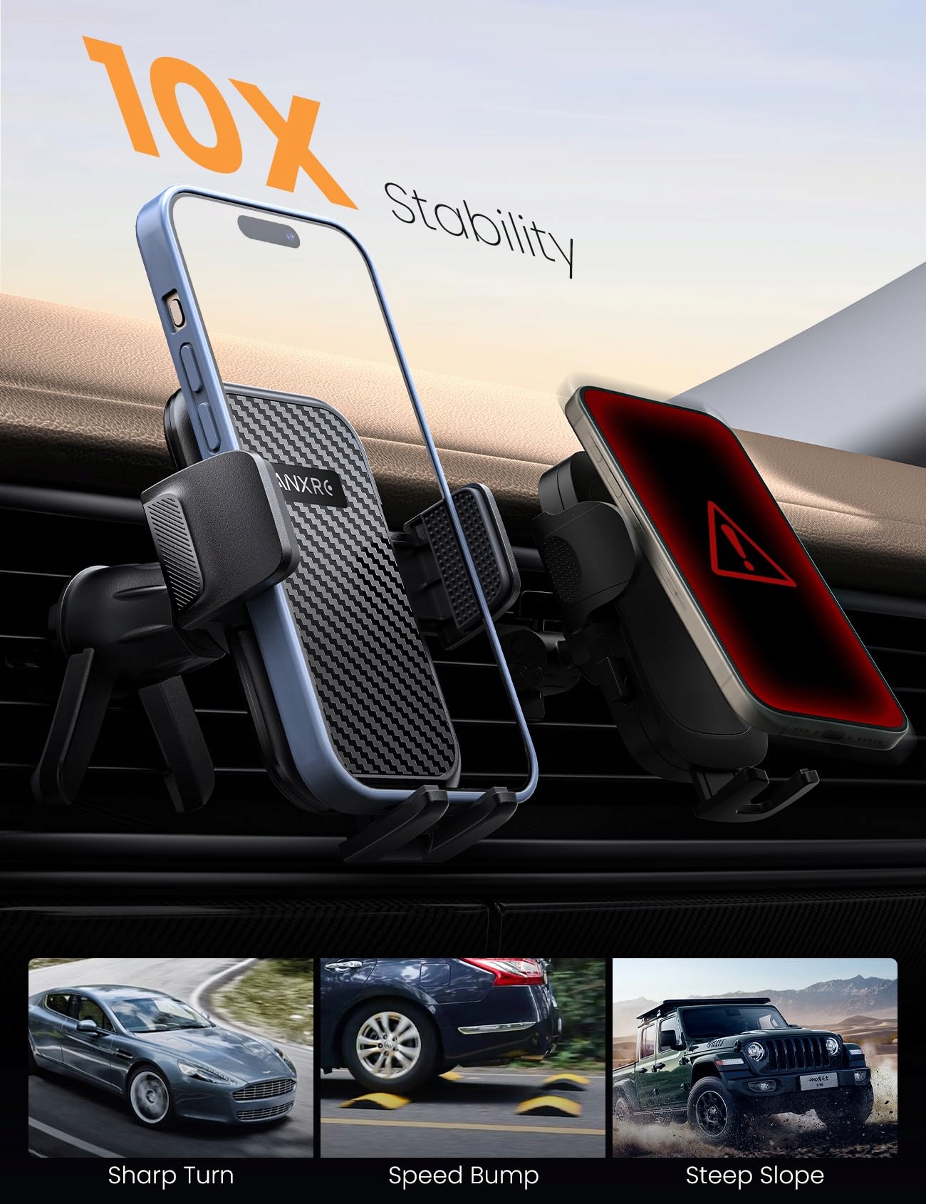 ANXRE Uchwyt Samochodowy Wentylacja 360° Do iPhone Android Smartfonów — miniatura 7