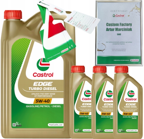 CASTROL EDGE TURBO DIESEL 5W40 8L RN0700 RN0710 VW 505 00 + ZAWIESZKA