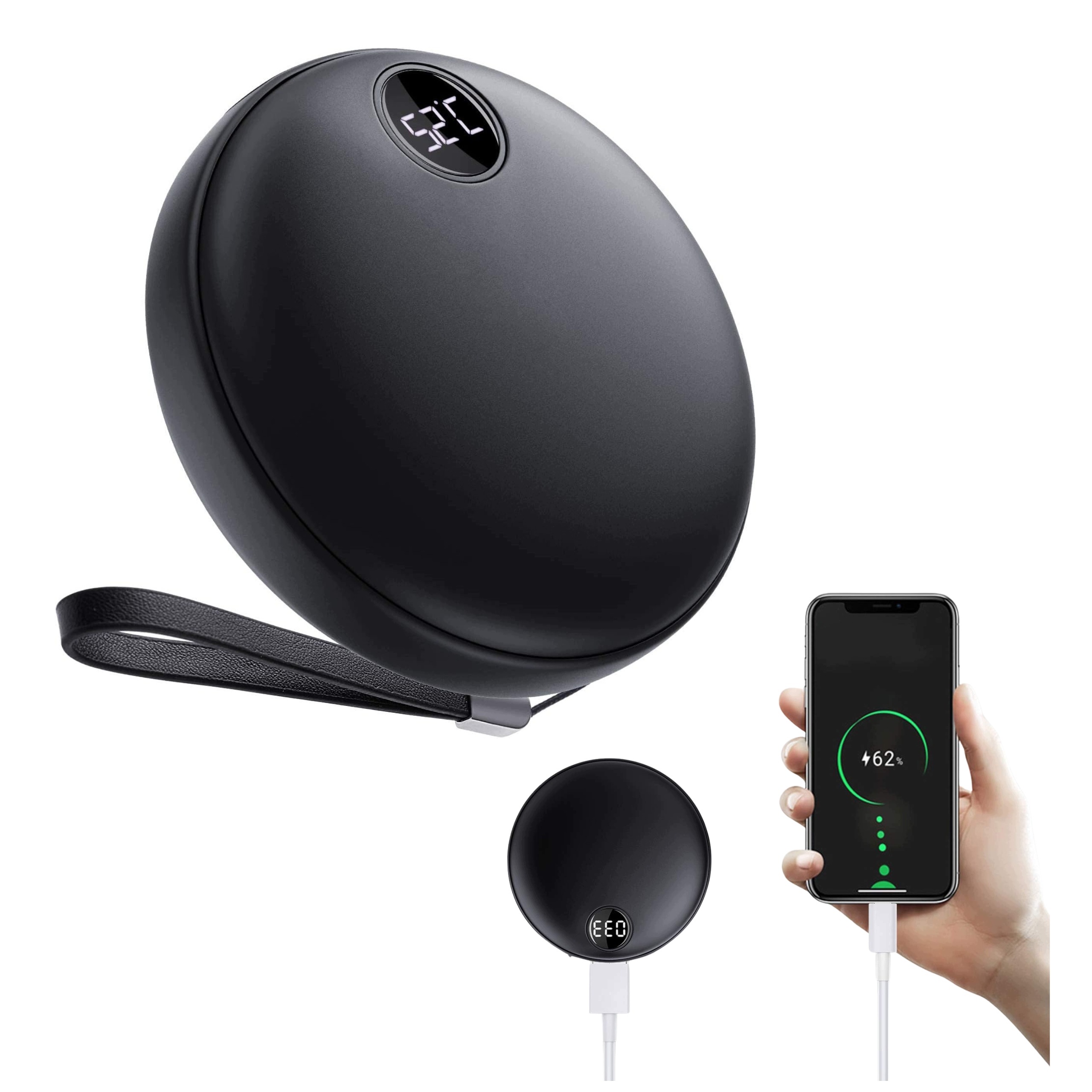 Ogrzewacz do rąk ładowalny Usb podgrzewacz ręczny powerbank 5200 mAh