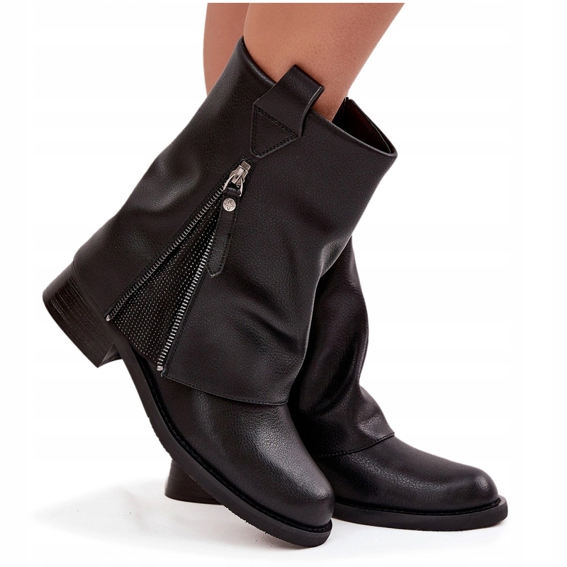 Kotníkové Kotníkové Boty Svršek S Vyhrnutým Svrškem Maciejka K7213-01 Černé 36