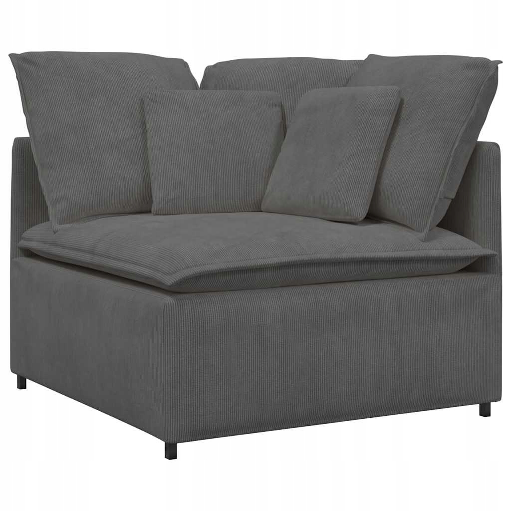 MODUŁOWY NAROŻNIK SOFA Z PODUSZKAMI CIEMNOSZARY 100CM