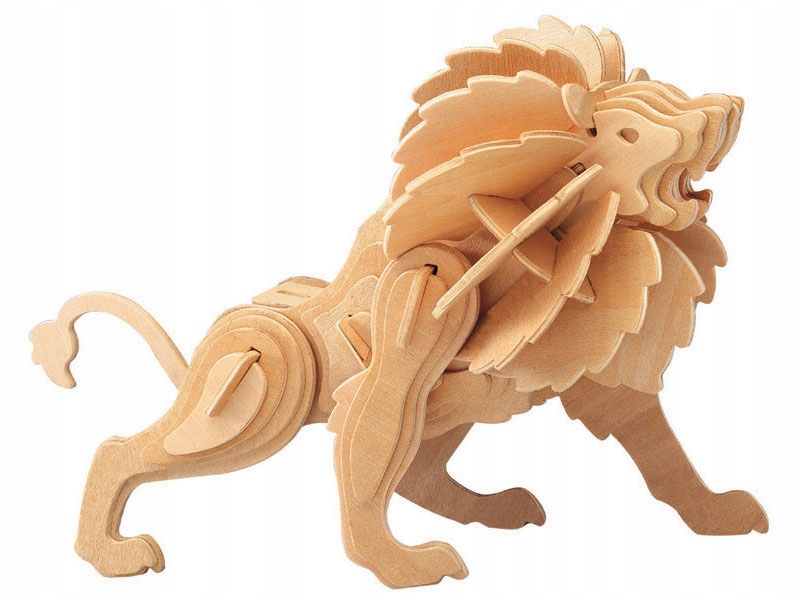 Lew składanka drewniana puzzle 3D M028