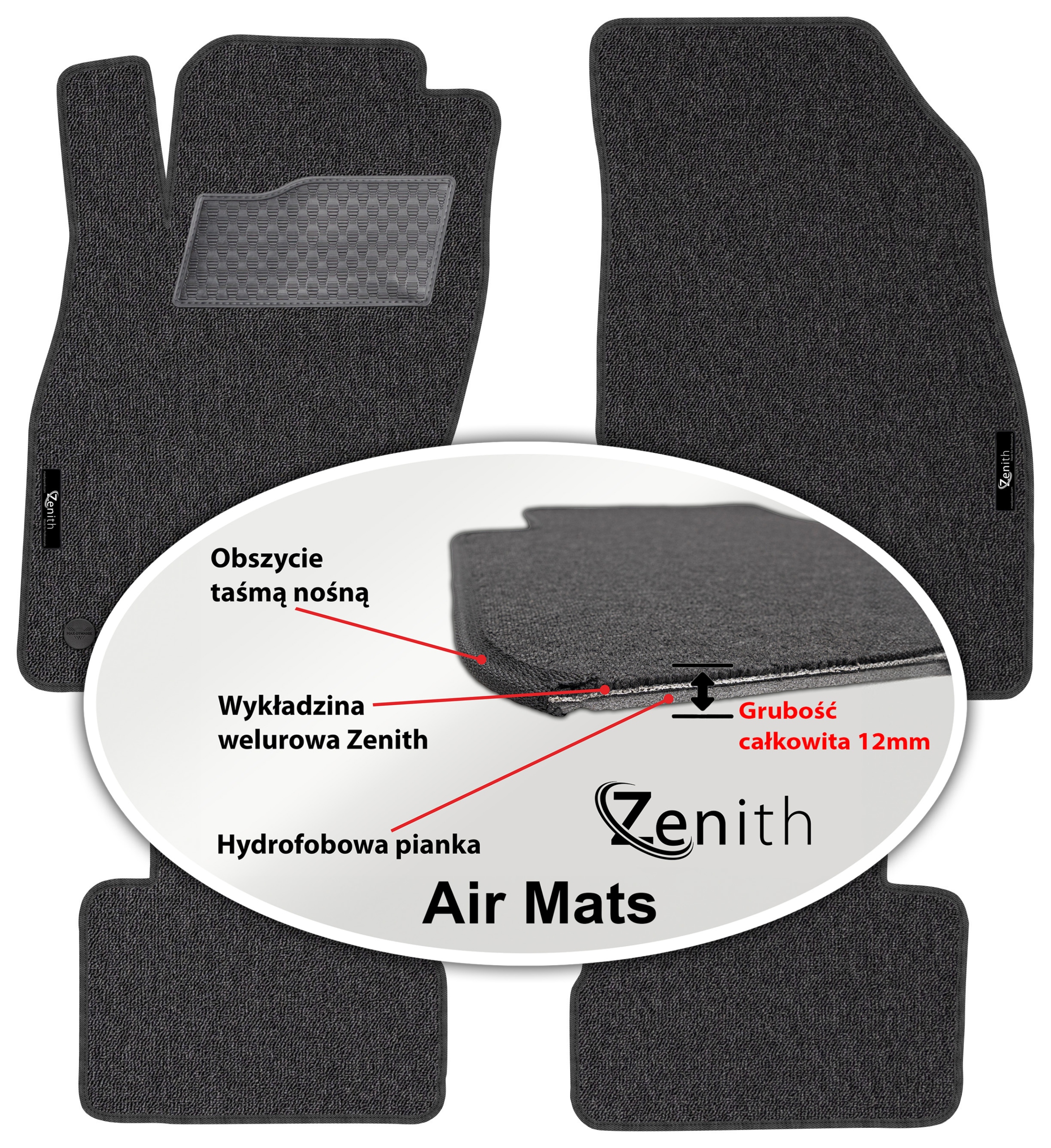 Opel Adam 2013-2019 Velúrové koberčeky do auta Zenith Air Mats