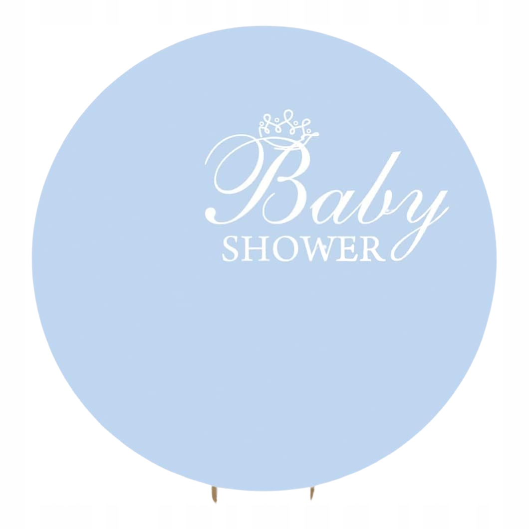 Tło Fotograficzne okrągłe Baby Shower Błękitne tło Na sesje przyjęcia