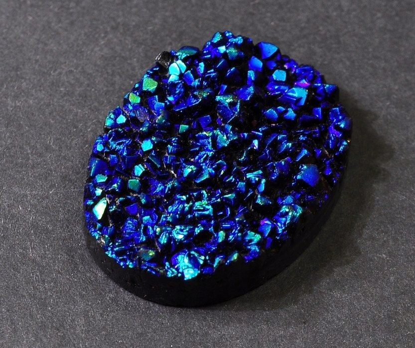 Drůza modrá ovál 40x30,2 mm