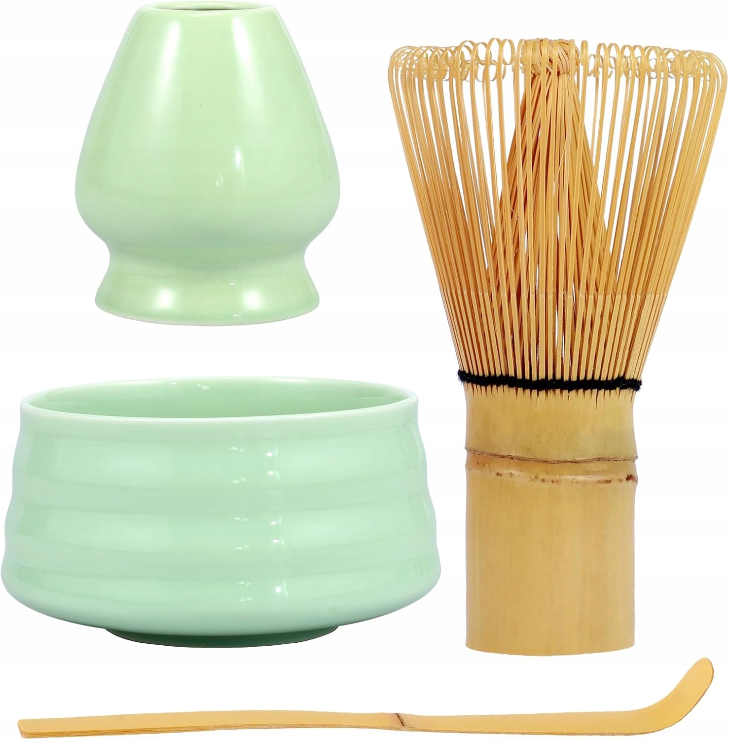Levně Startovací Sada Pro Matcha Čaj S Krásnou Čarou Metlou Lžící Podstavec