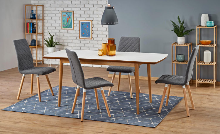 DREWNIANY STÓŁ W STYLU SKANDYNAWSKIM = ROZKŁADANY Marka Elior