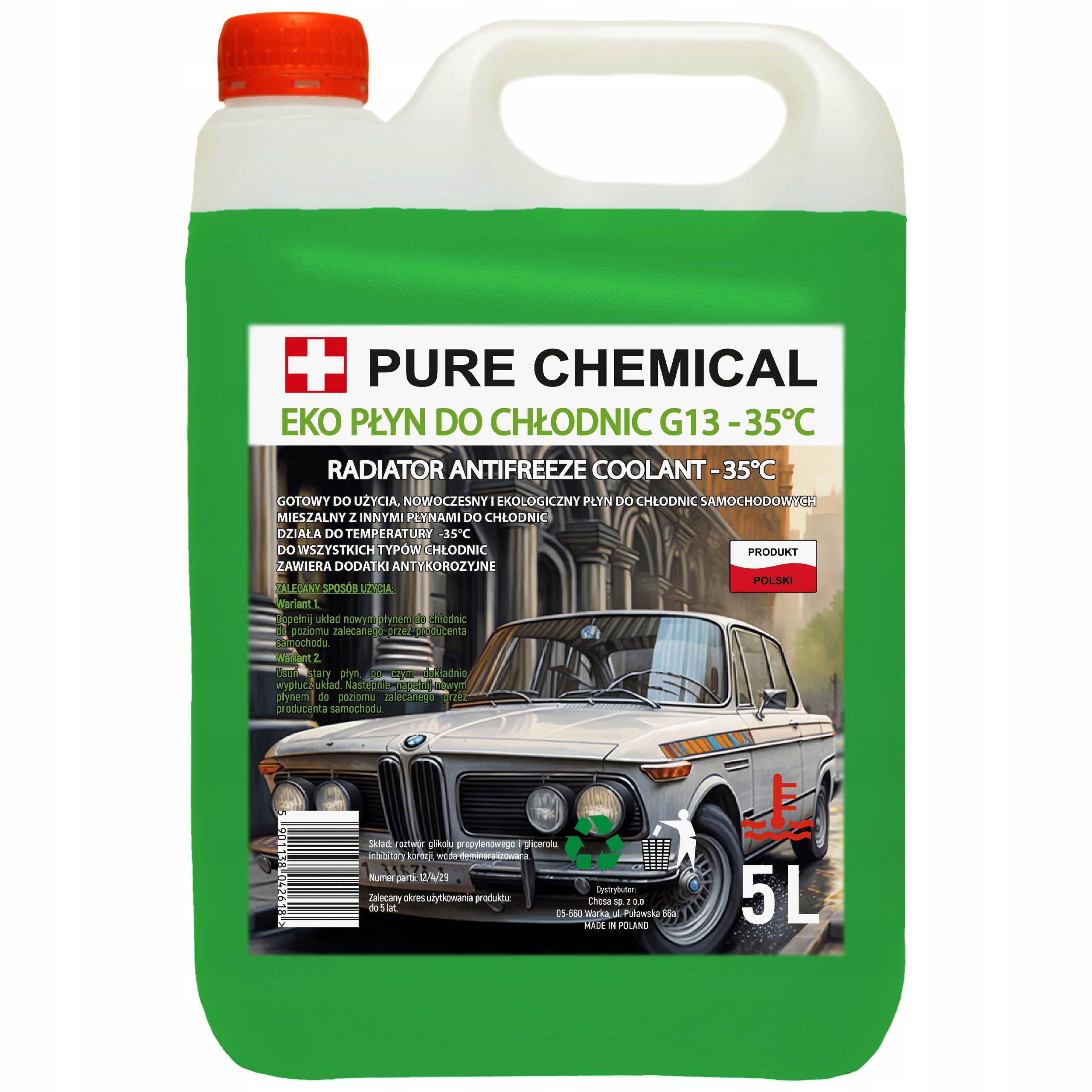 PŁYN DO CHŁODNIC G13 EKO PŁYN CHŁODNICZY -35°C 5L ZIELONY