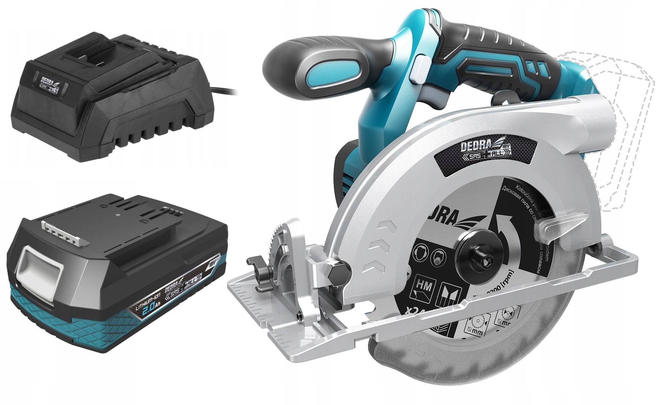 PIŁA PILARKA TARCZOWA Akumulatorowa 18V DEDRA +2Ah