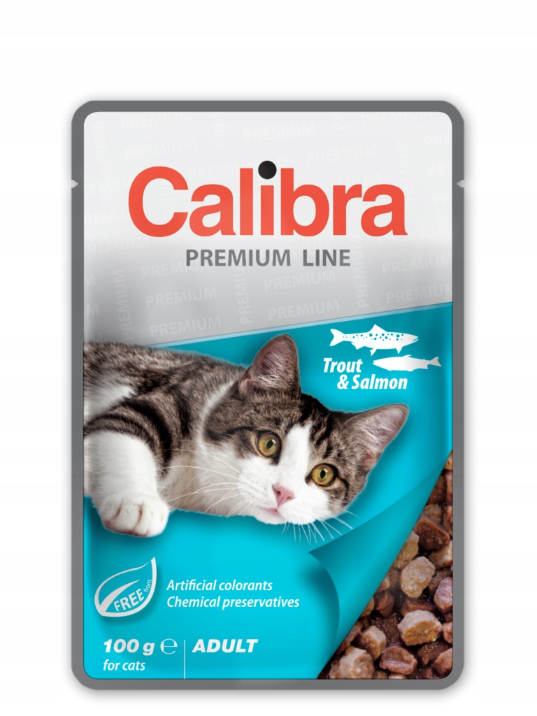 Levně 5X Calibra Cat Premium Adult Pstruh Losos vlhké krmivo 100g