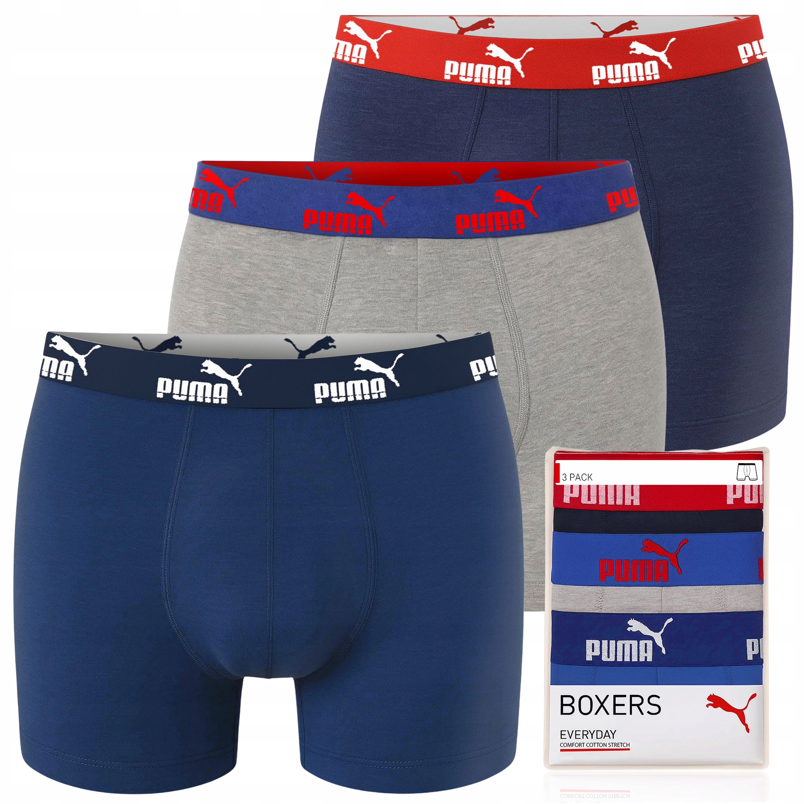 Puma Pánské boxerky Sodalite Blue Bavlna 3 Pak Velikost M