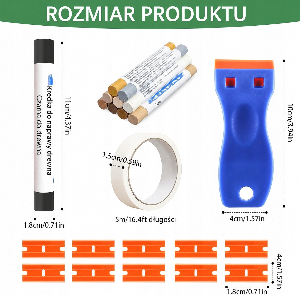 Baldų ir grindų vaško remonto komplektas su juosta, 10 spalvų – produkto nuotrauka 9