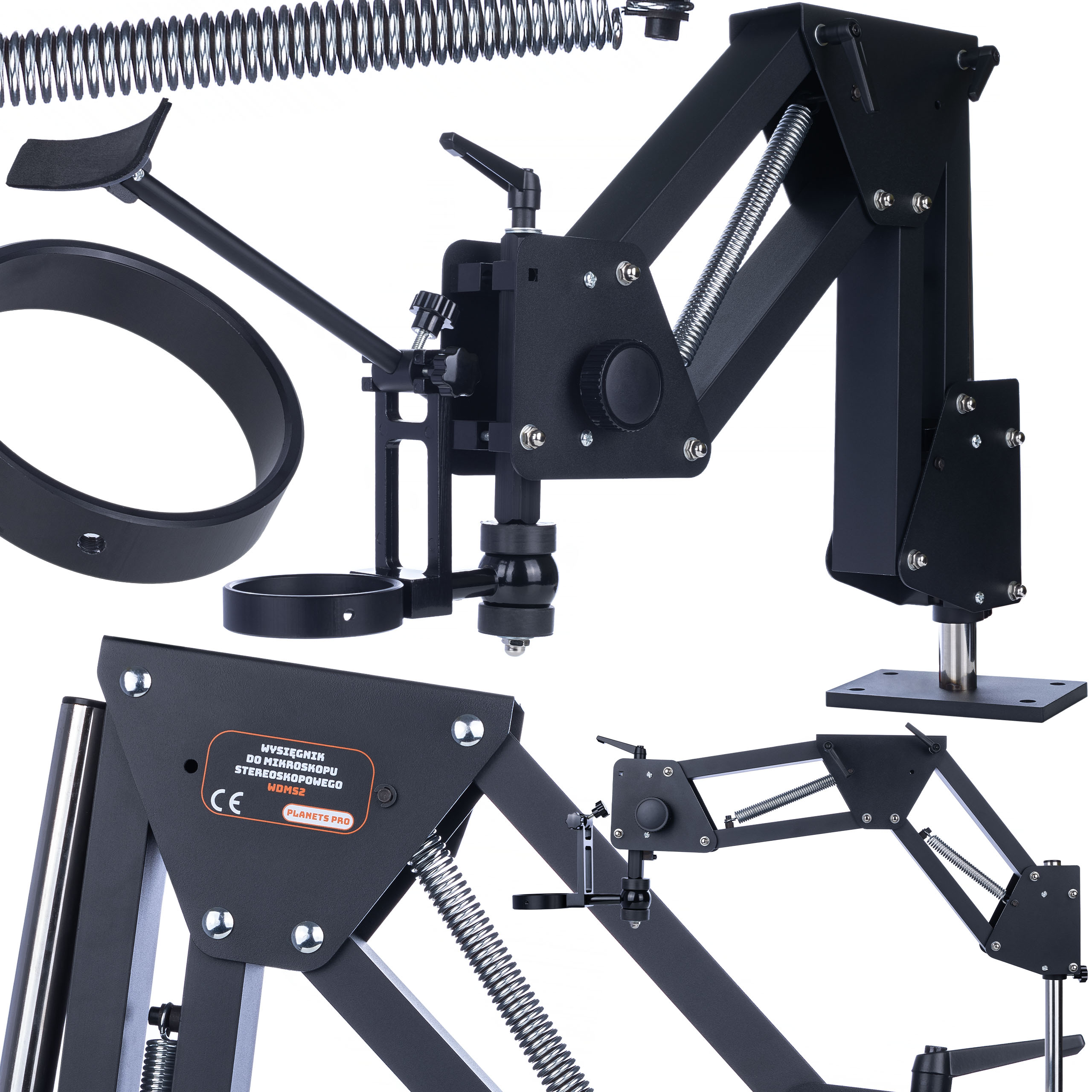 Nastavitelný Hliníkový Mikroskopický Výložník 35-80 CM Pro Stereo Mikroskopy