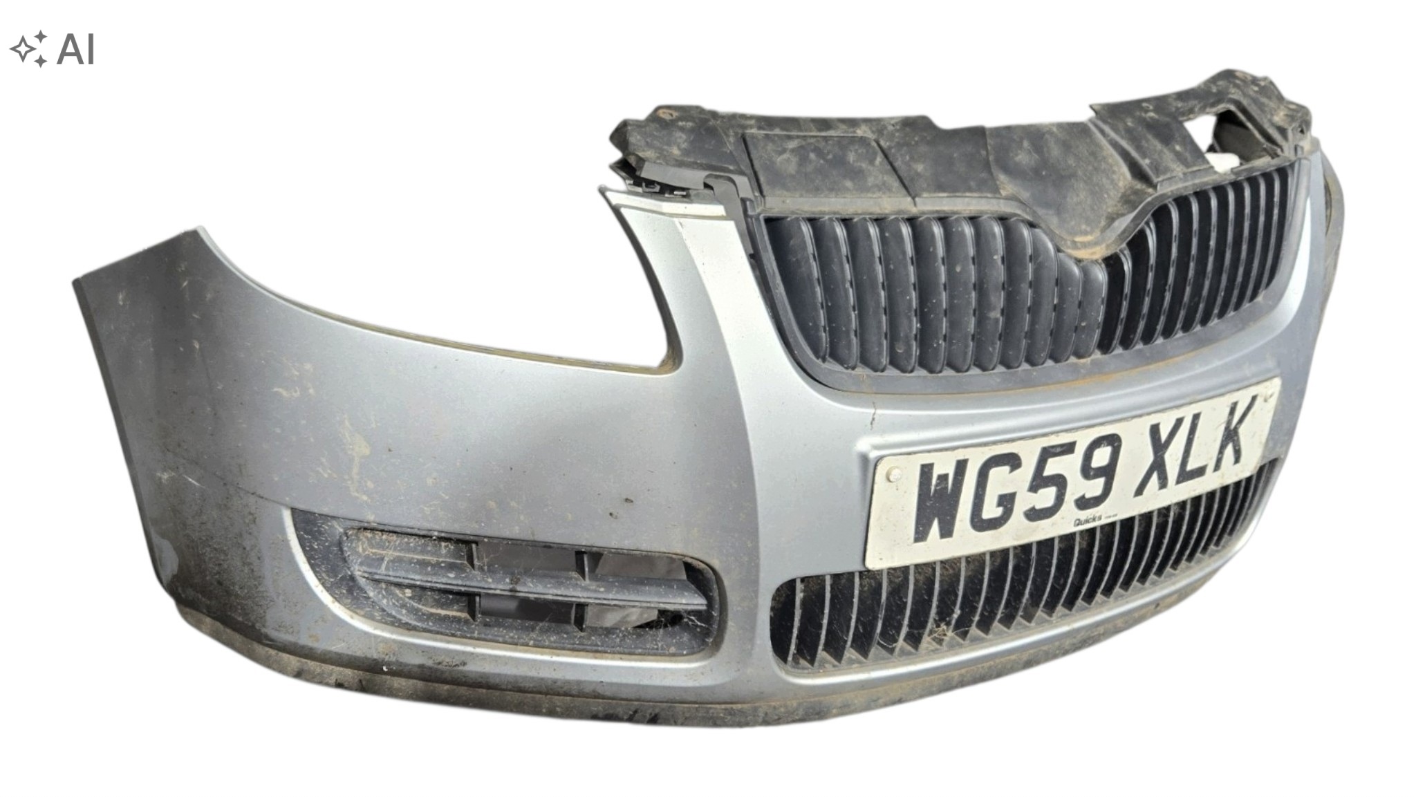 bumper front front grill SKODA FABIA II paint: LF7A LIFT 2010