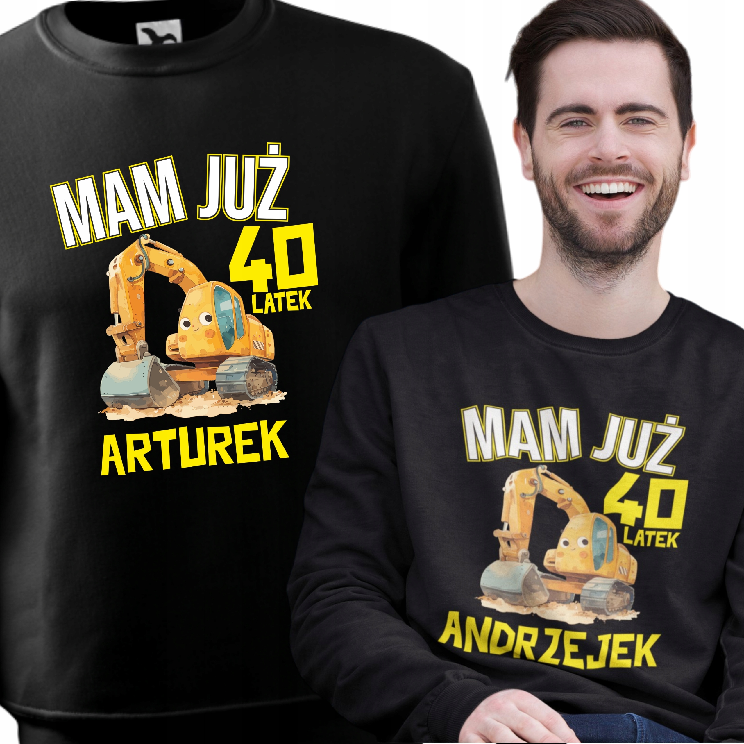 Mikina Jméno Věk pro tatínka chlapce Dárek Svatý bagr Narozeniny 3XL