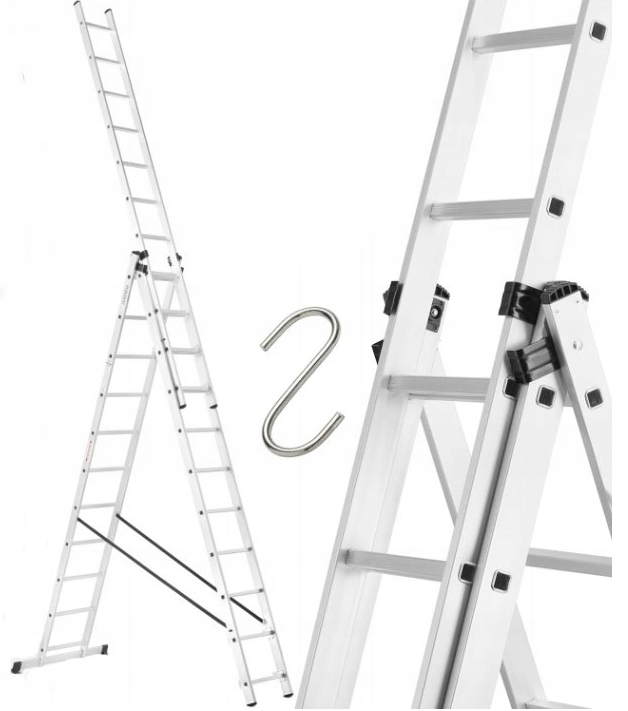 DUŻA DRABINA 3X11 ALUMINIOWA 8,45M