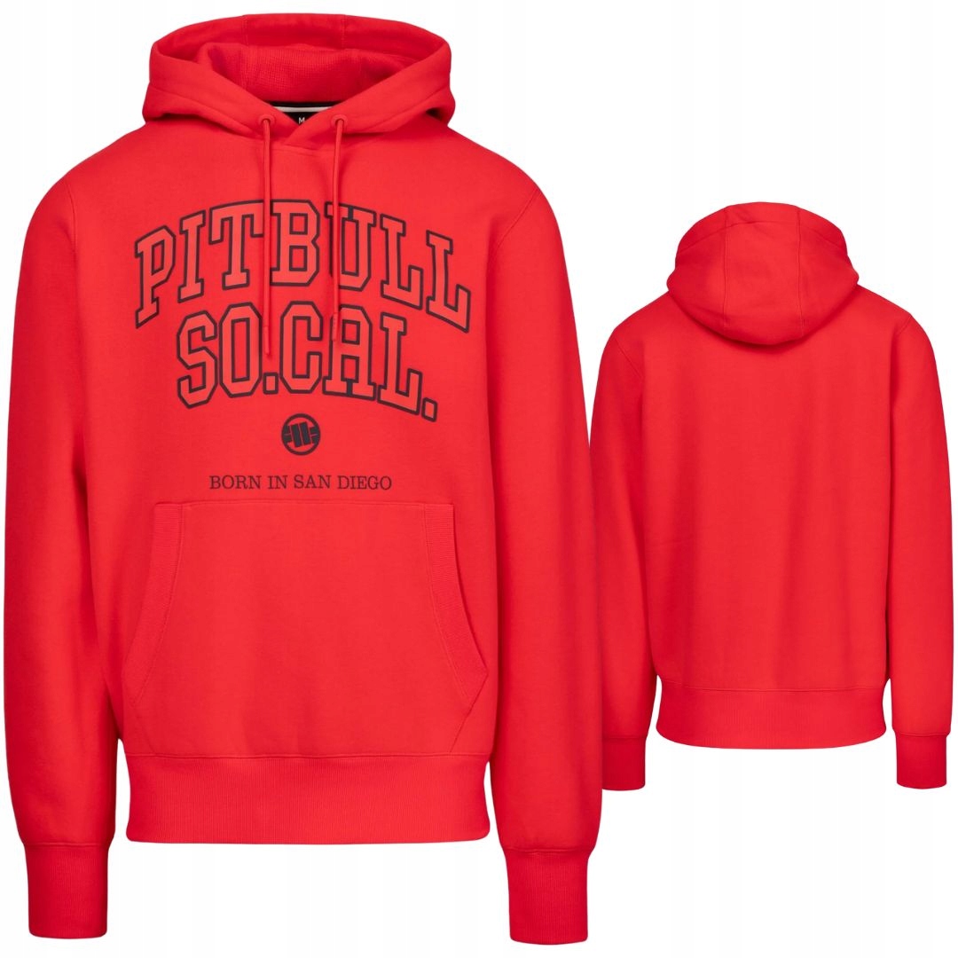 Pitbull West Coast Pánská Mikina S Kapucí So Cal Červená 3XL