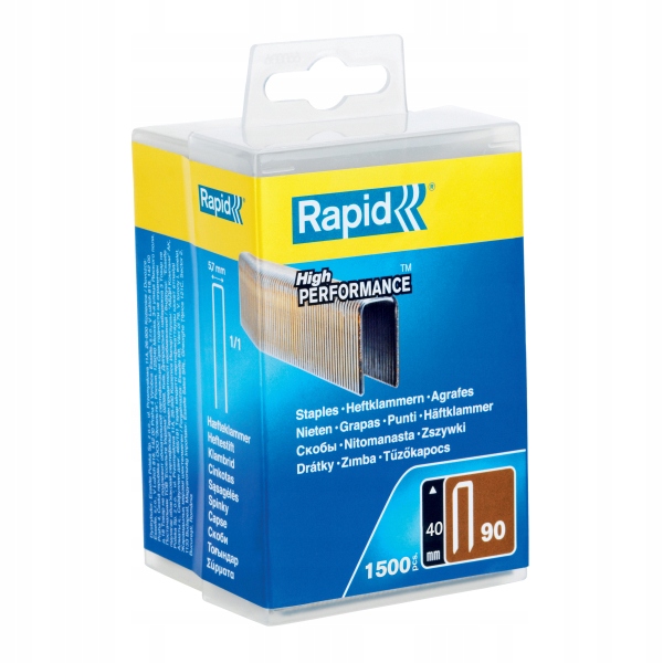 Sponky Rapid s úzkou korunkou č. 90 (40 mm) – balení 1500 ks