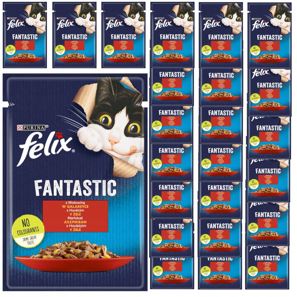 Felix Fantastické Krmivo pro kočky Hovězí maso v želé Kapsička 26x85 g