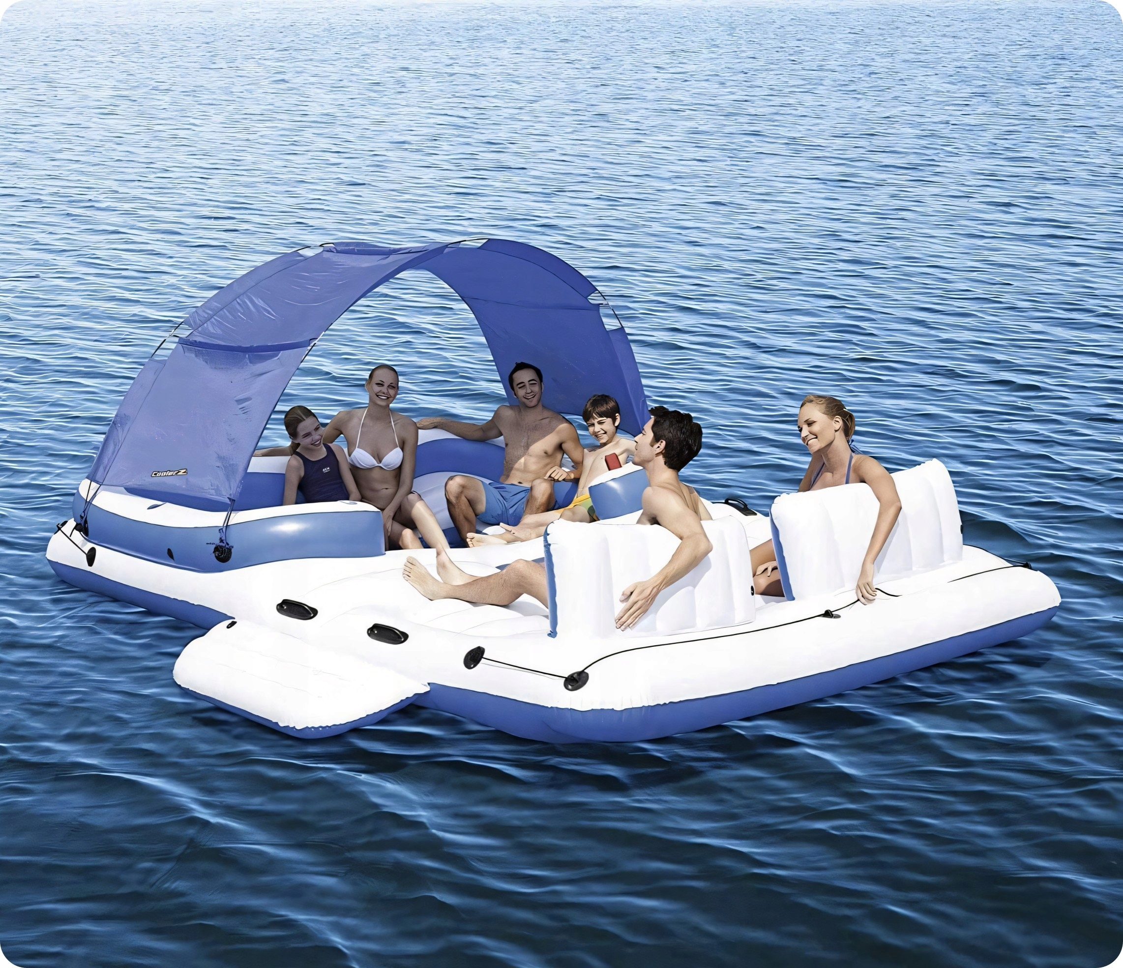 DUŻA WYSPA PŁYWAJĄCA DMUCHANA PONTON MATERAC + TORBA TERMICZNA Kod producenta Ponton Dmuchany