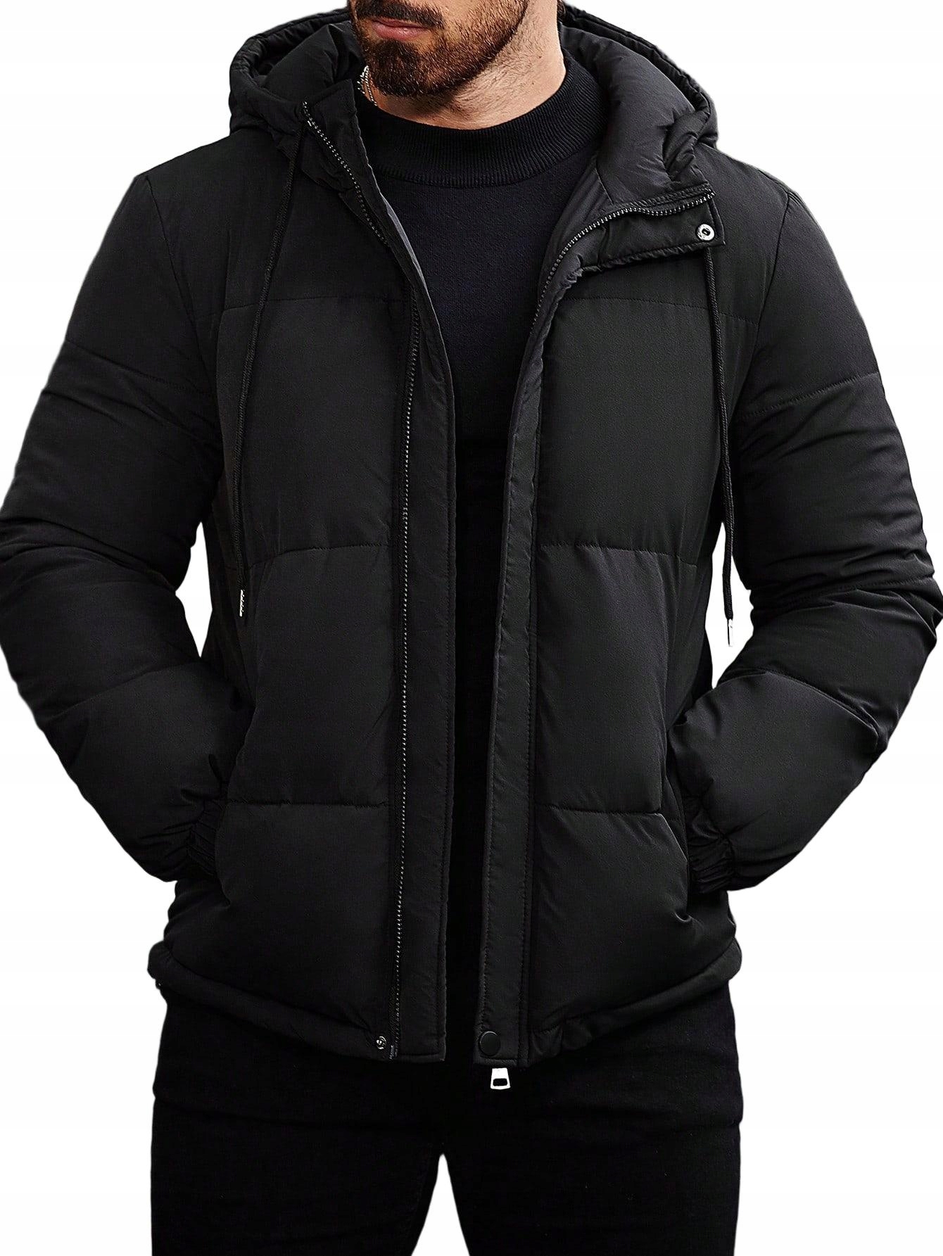 YA−MAN EP-30B BLACK MANFINITY KURTKA MĘSKA CZARNA Z KAPTUREM PUCHOWA CASUAL 40L • Cena