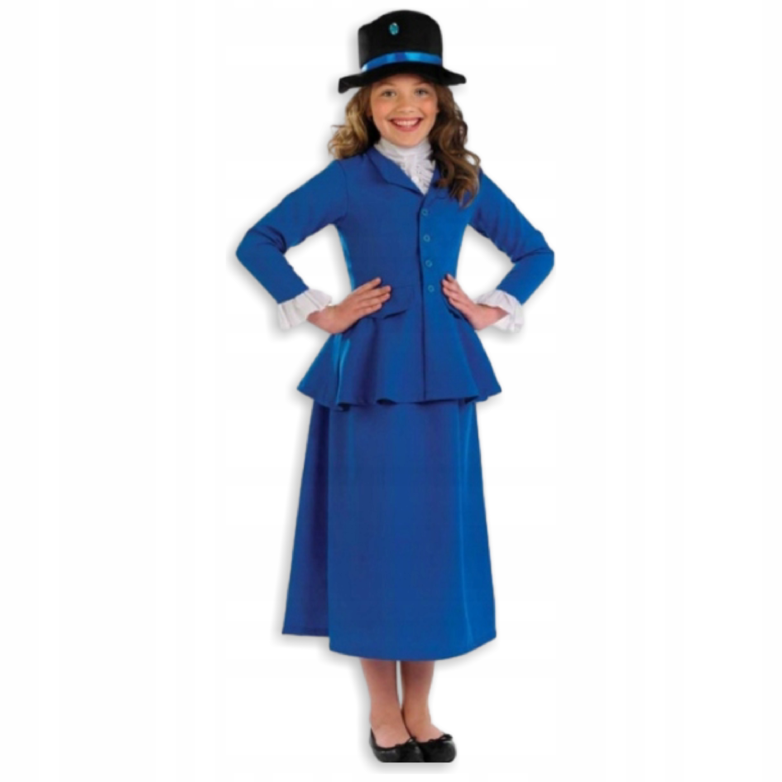 Niania Mary Poppins Kostium Strój Wiktoriański 7-9 lat 122-134 cm