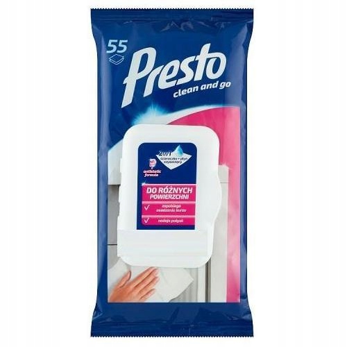 

Presto Ściereczki nawilżane uniwersalne, 55szt.