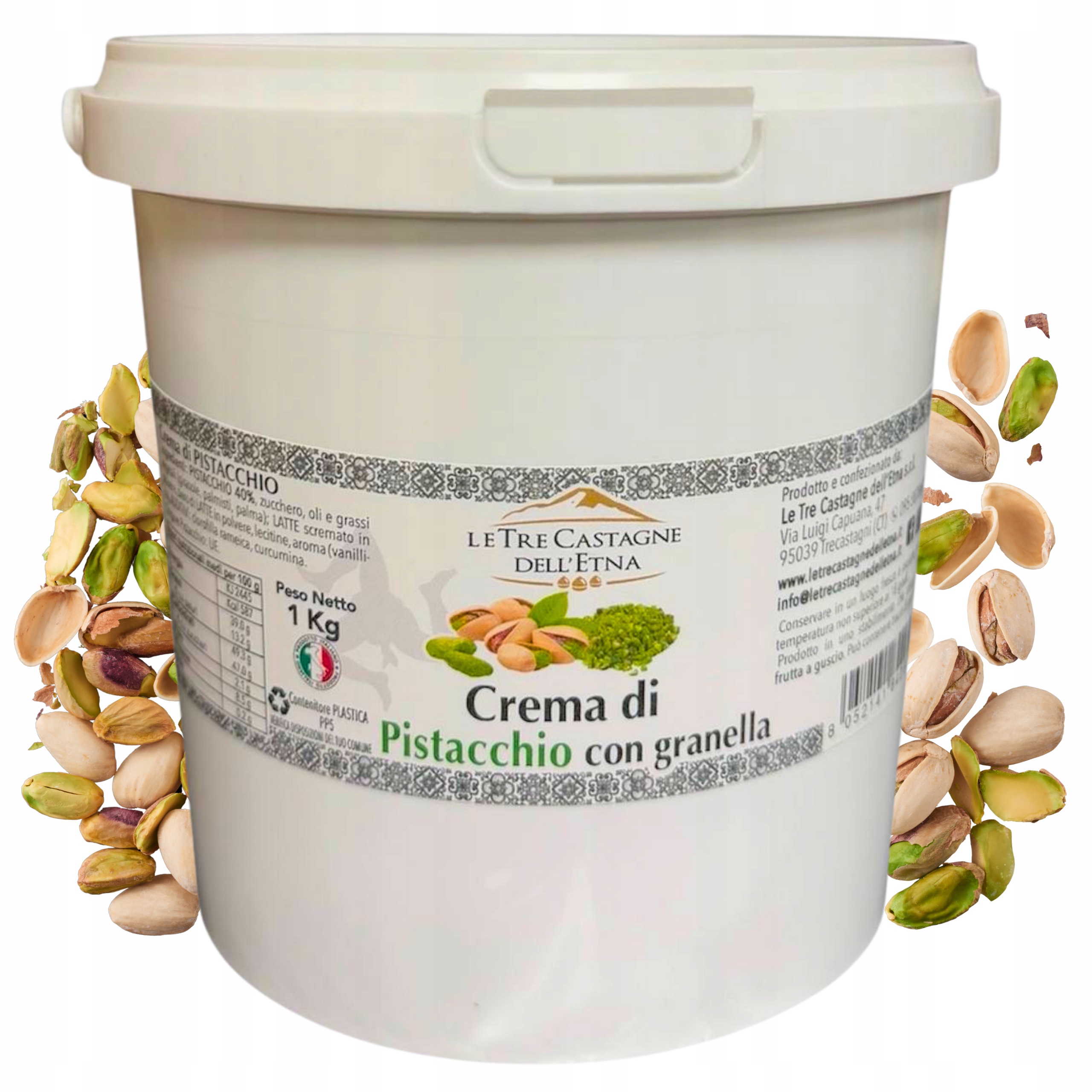 Krem pistacjowy z kawałkami pistacji 40% Le Tre Castagne dell'Etna 1kg