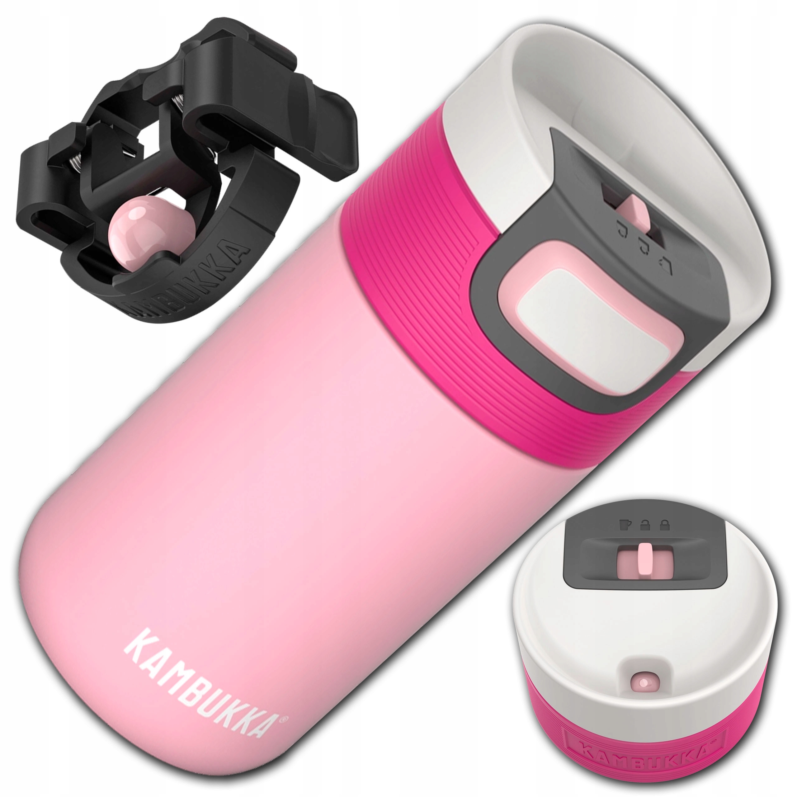 Mały Kubek Termiczny Kambukka Etna Różowy Podróżny Na Kawę Herbatę 300 ml