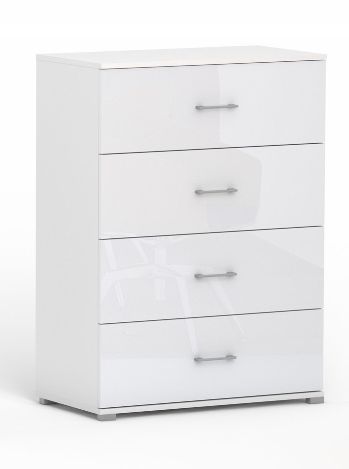 Komoda klasyczna do salonu biura sypialni szuflady 80x40x110cm biały połysk