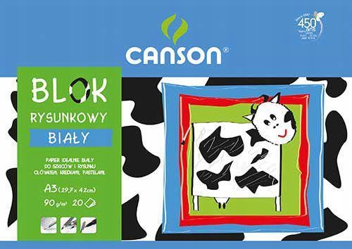 

Blok rysunkowy A3 Canson biały, 90 g, 20 ark.