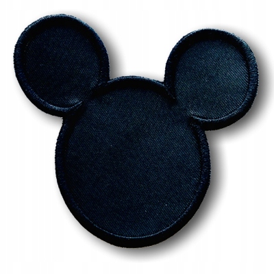 Naszywka Aplikacja Termo na ubranie DUŻA ŁATKA ŁATA MYSZKA czarna