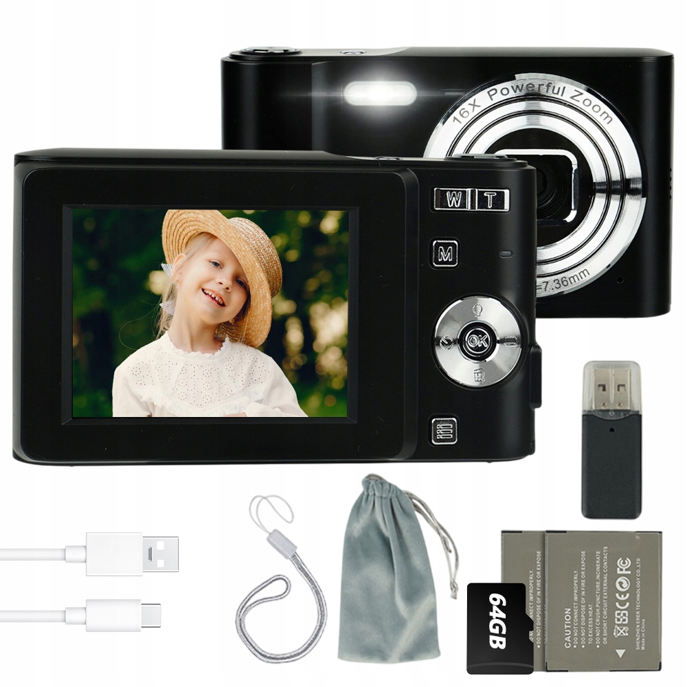 Digitální Fotoaparát S Rozlišením 50 Mp A LCD Displejem 2,4" 16X