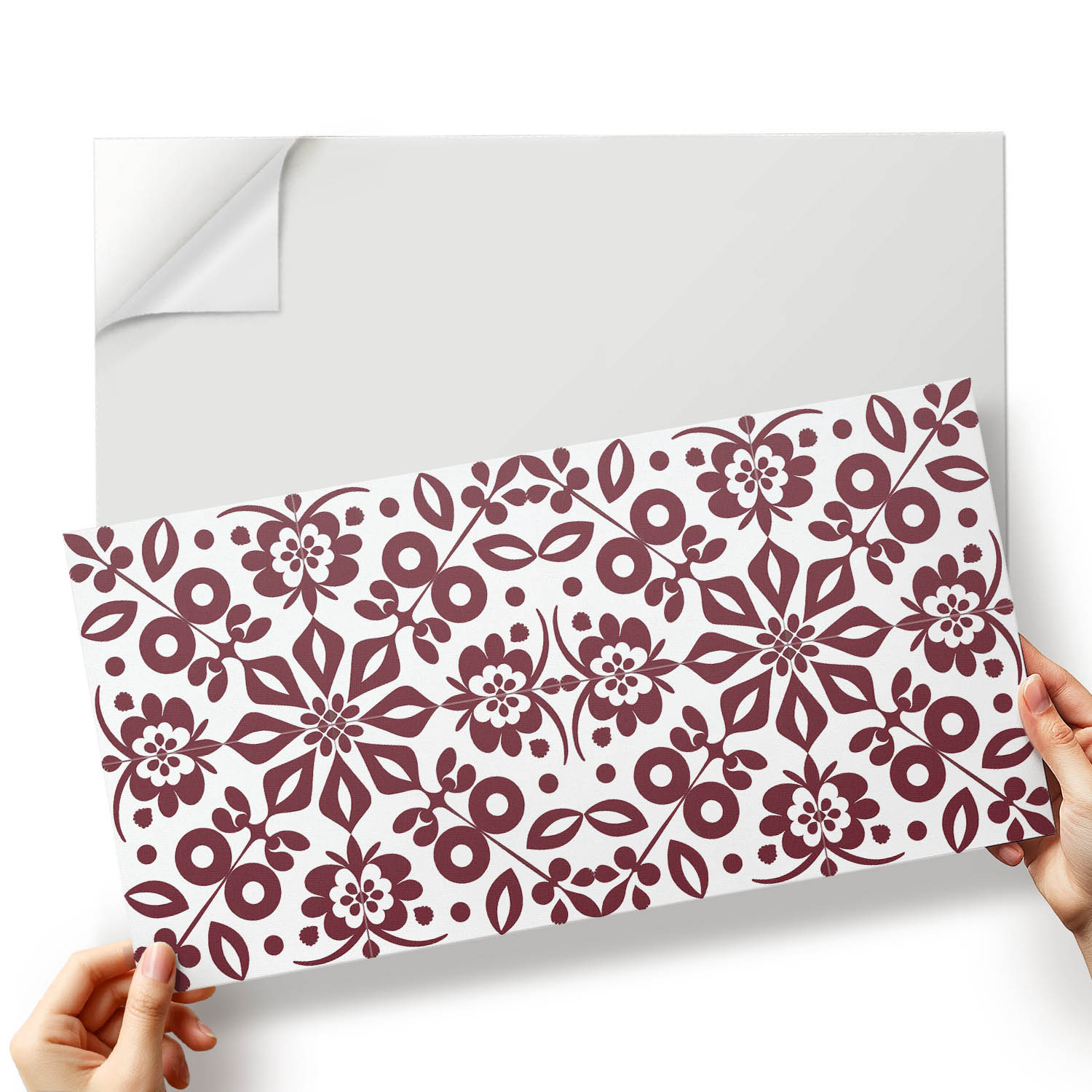 Vinylové dlaždice S Potiskem Vzor květin v doprovodu listů 10x40x20 cm