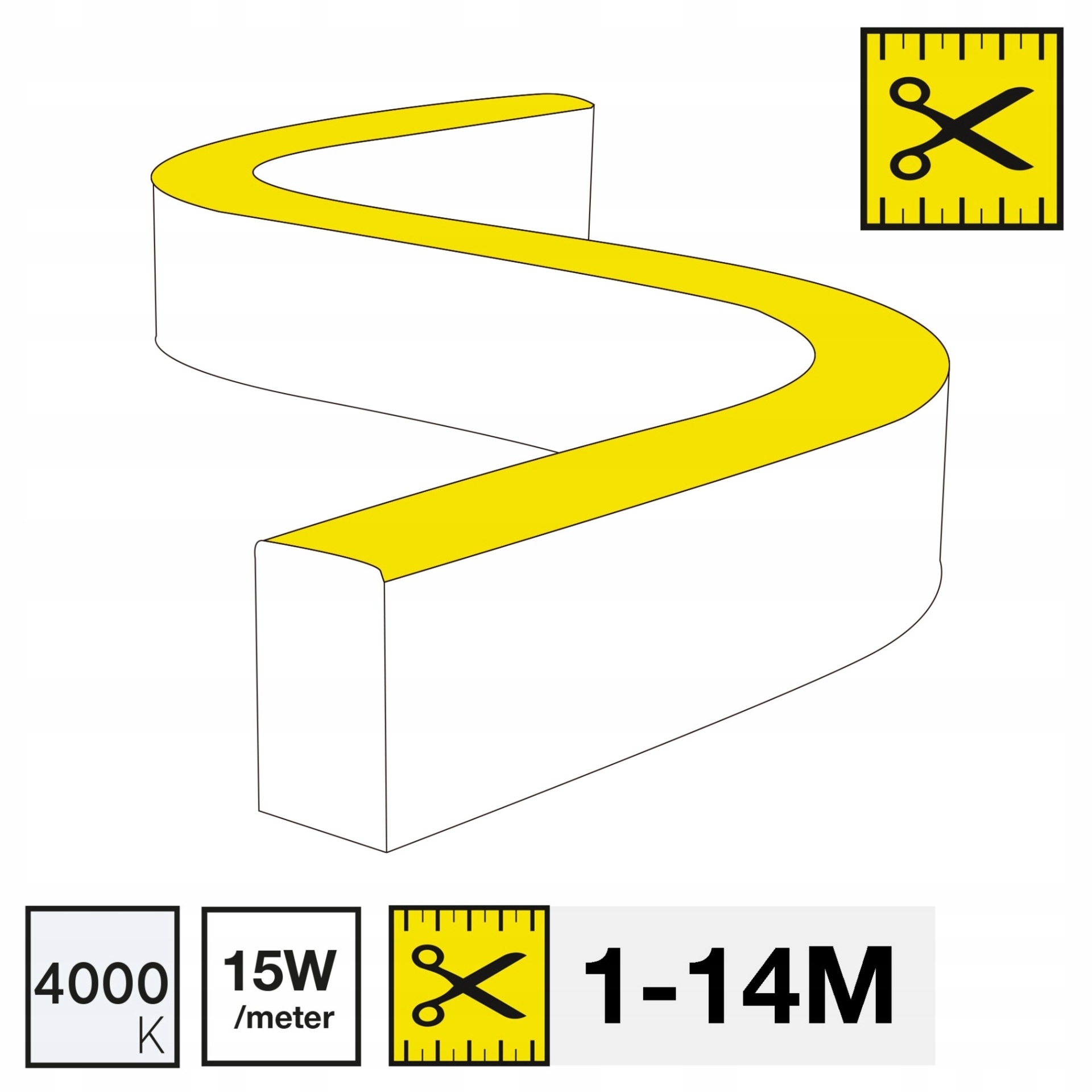 Led pásik Slc Neon Flex Side 4000K 15W 519LM 1-14M IP67