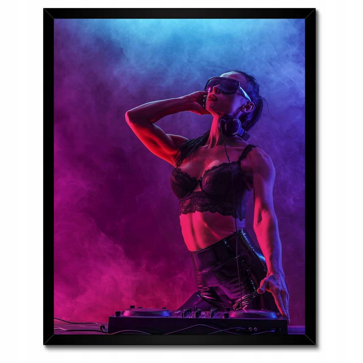 Plakáty v rámu 40x50 DJka Žena Dj Gramofon