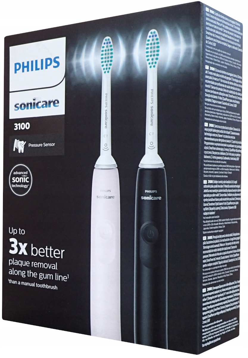 2x Szczoteczka Soniczna Elektryczna do zębów Sonicare 3100 Philips HX3675