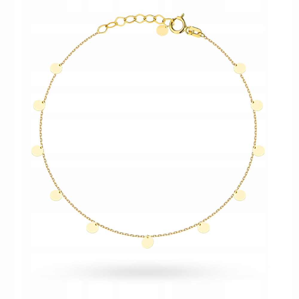 Zlatý náramek 585 s kolečky 0.98 g 17+2 cm, nastavitelný