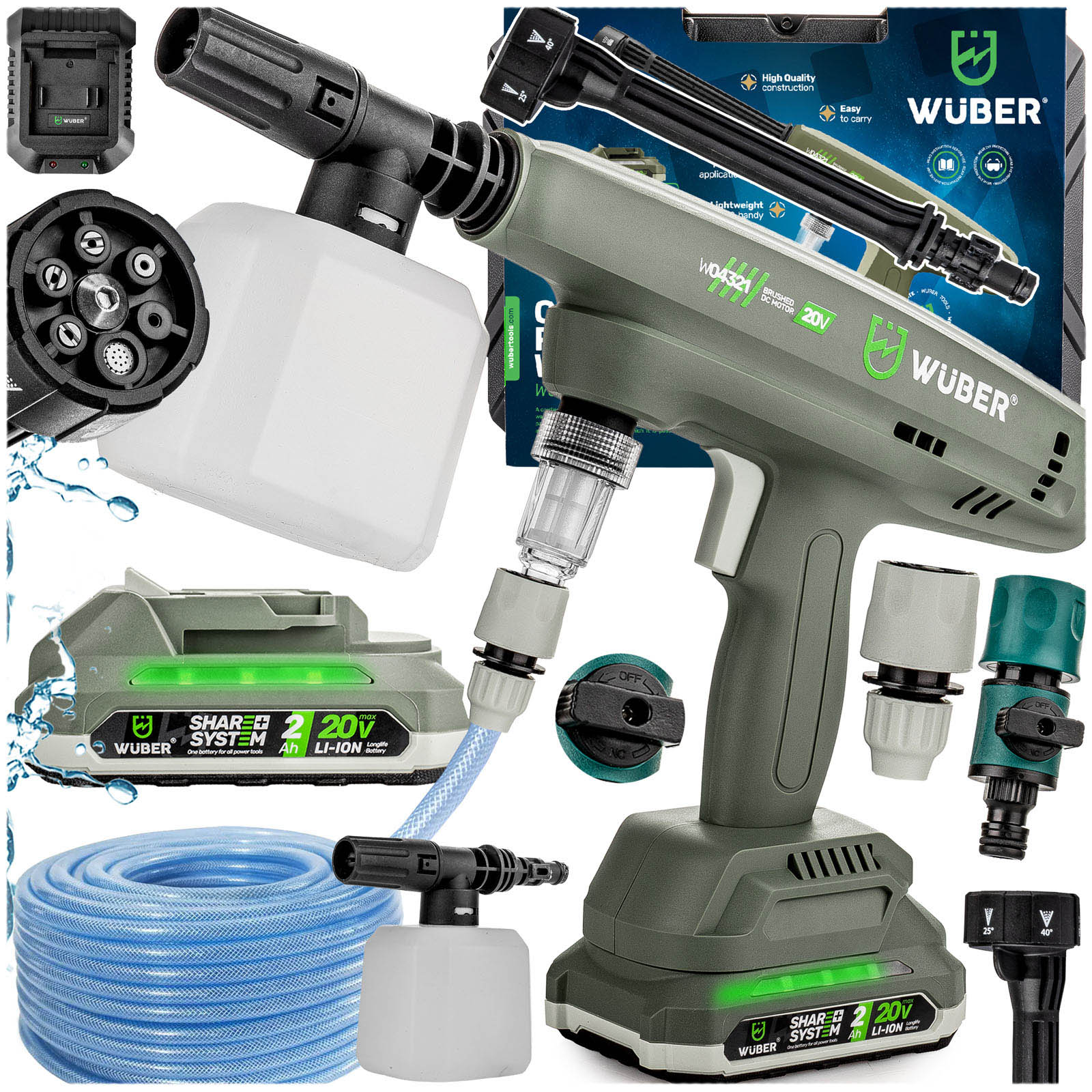 Myjka Ciśnieniowa Akumulatorowa Ogrodowa Bezprzewodowa 1 Akumulator Zestaw