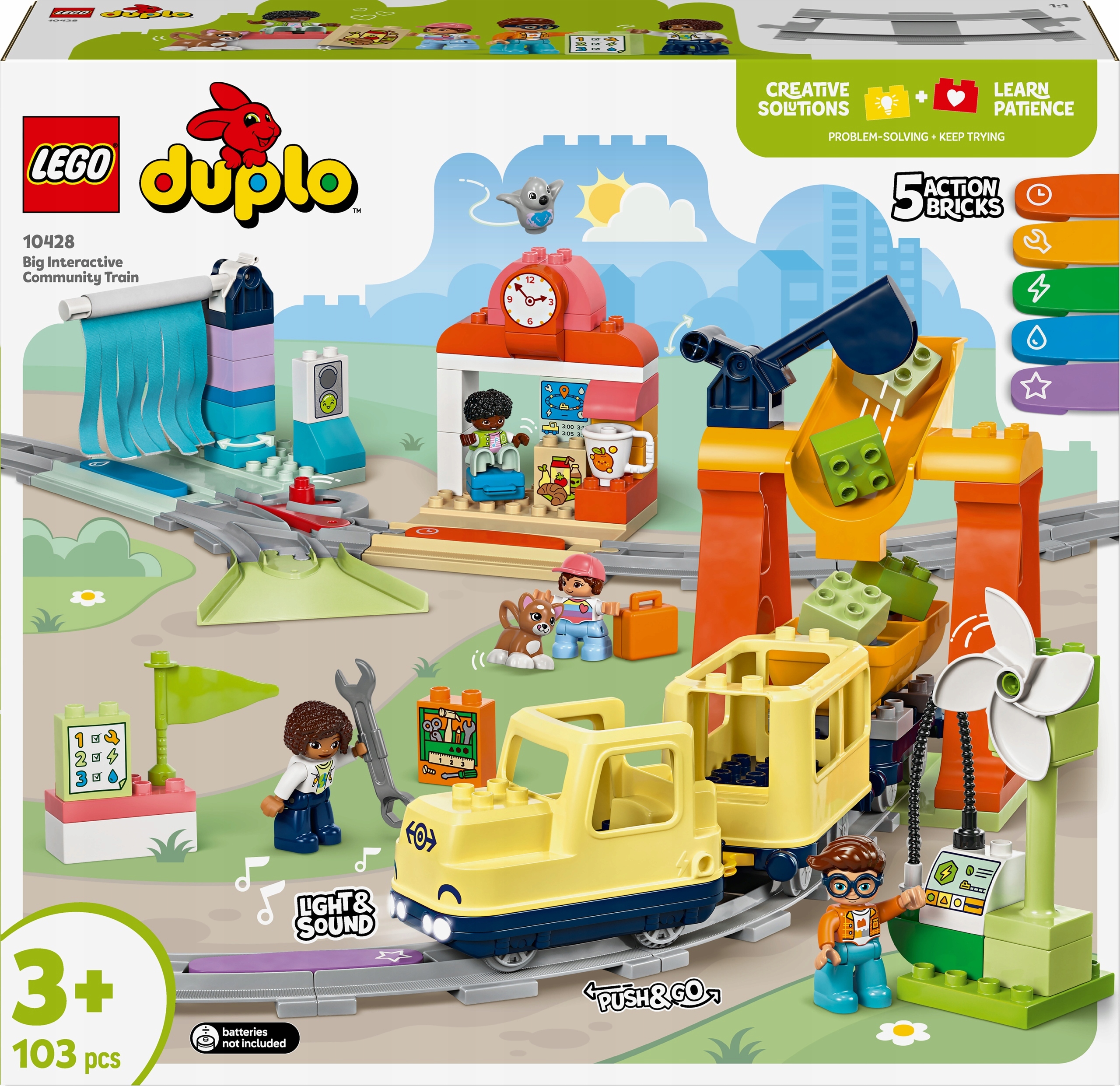 Lego Duplo 10428 Velký interaktivní městský vlak Nádraží světla Zvuky