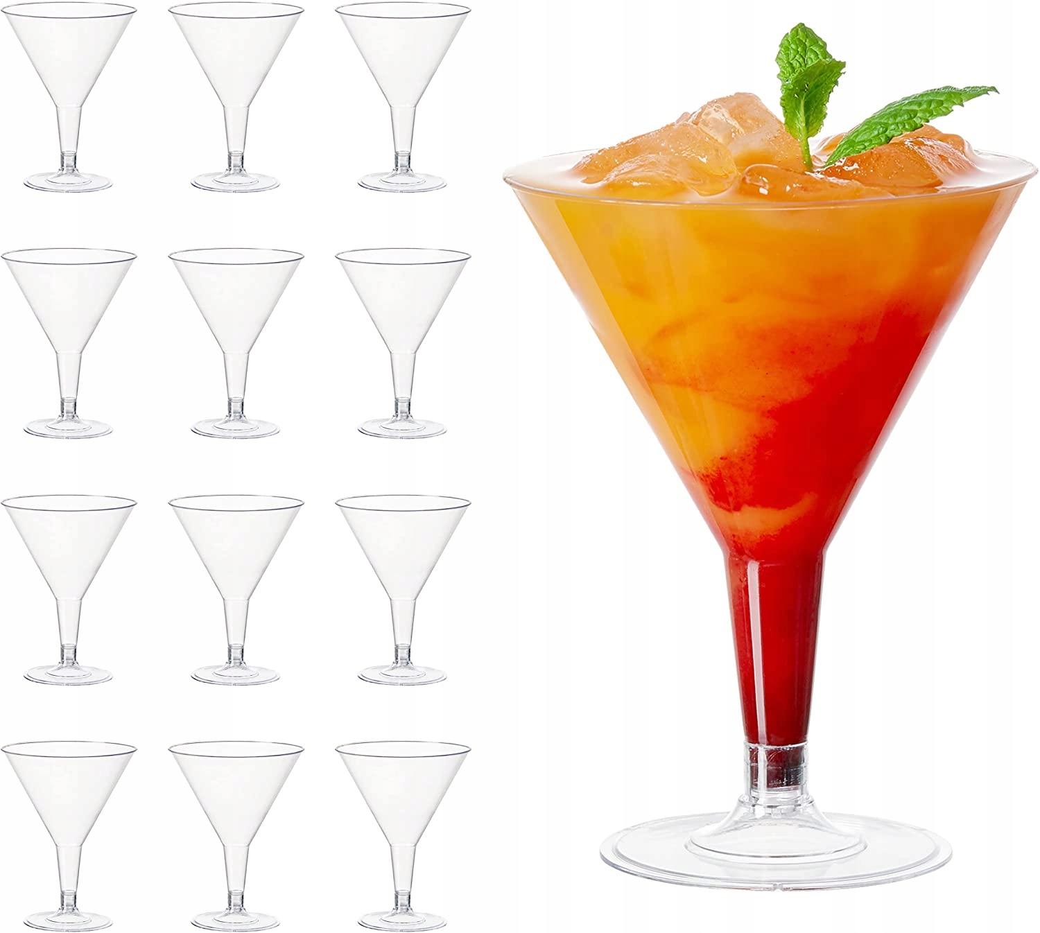 

Plastikowe kieliszki do martini koktajli 12 szt