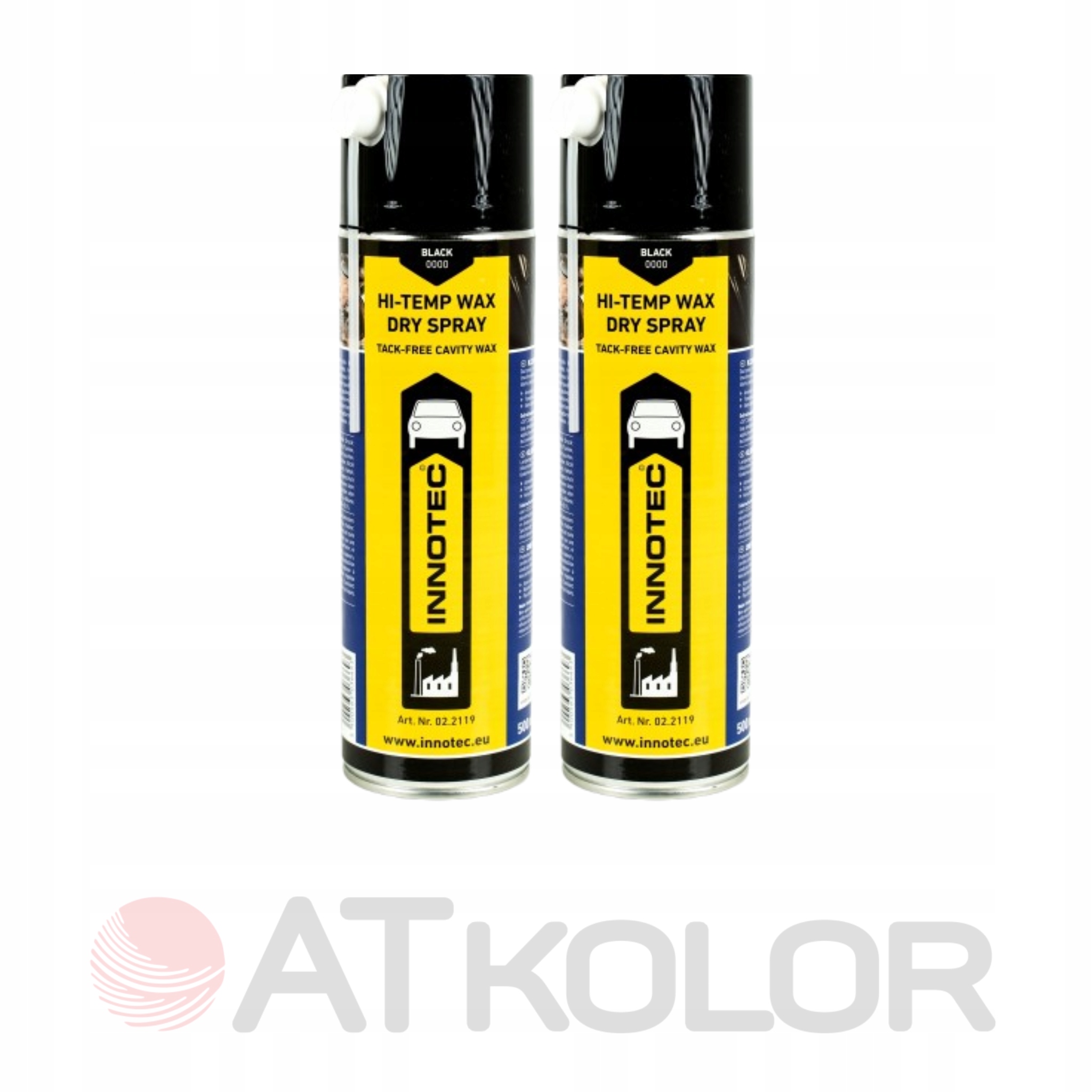 Suchý vosk na podvozok 500 ml Innotec Hi-Temp Wax Dry Spray Čierny 2 ks