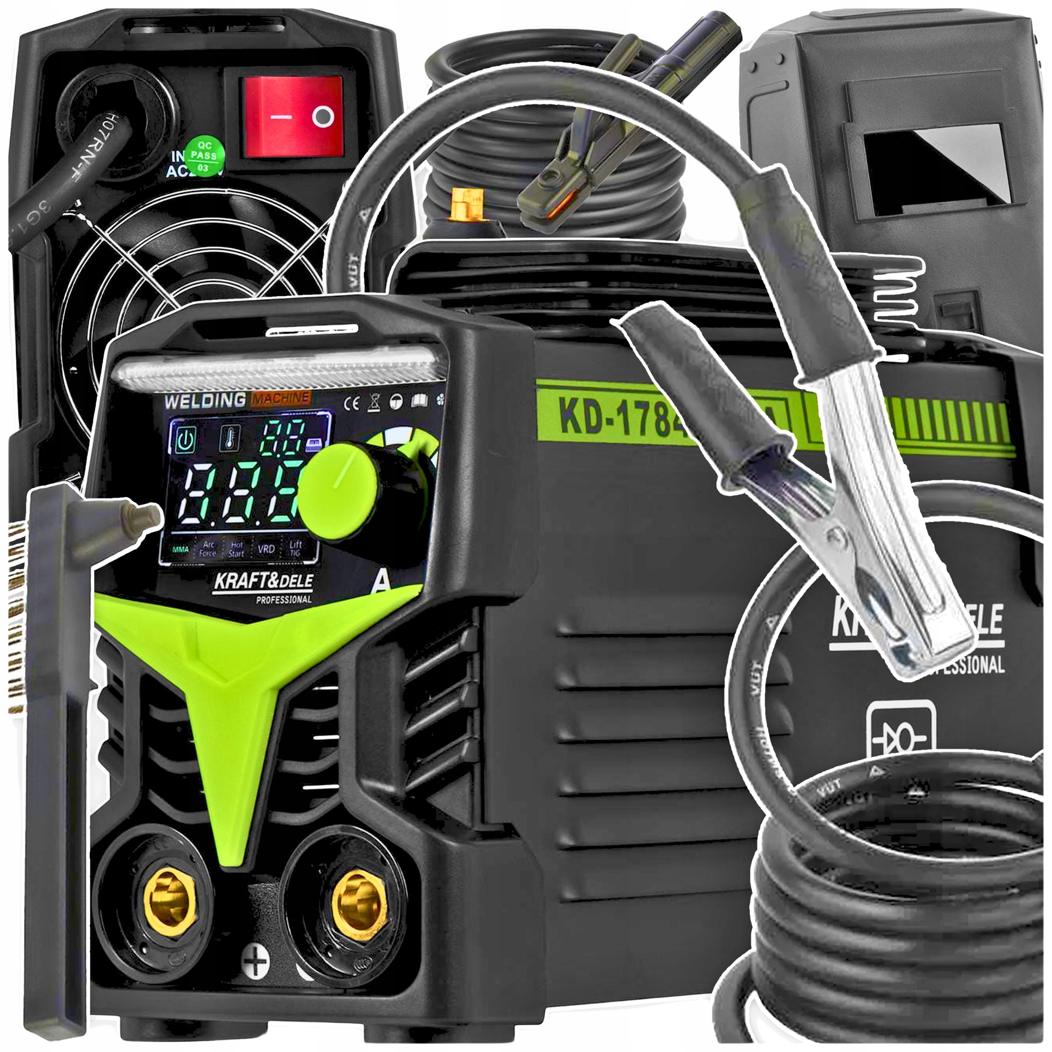 Spawarka Inwertorowa 330A Mma Tig Elektrodowa Lift Vrd Przyłbica Zestaw XXL